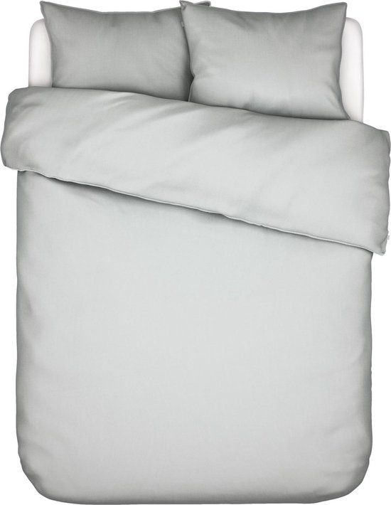 ESSENZA Minte Dekbedovertrek Grijs Lits-Jumeaux 240x200/220 cm - Katoensatijn 300TC
