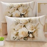 PETTI Artigiani Italiani - Paar kussenslopen 145 x 40 cm, van microvezel, decoratief kussen voor slaapkamer, bank, woonkamer, set van 2 kussenslopen, crèmekleurig, 100% Made in Italy