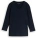 Tom Tailor - T-shirt à manches longues et col en V - Taille M - bleu capitaine