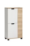 Schildmeyer Emmik 159514 Highboard, mat wit / wit eiken decor, 59,8 x 32,6 x 116,9 cm