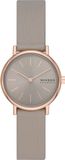 Signatur Skagen Signatur Lille SKW3060 Dameshorloge 30 mm Roségoud/Grijs Leer