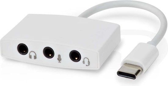 Nedis USB-C Adapter - USB 2.0 - USB-C Male - 3,5 mm Female - 0.10 m - Wit