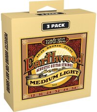 Ernie Ball 3003 Earthwood medium light acoustic brons 3 pack