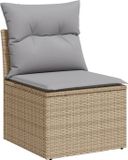 vidaXL Tuinbank Set Beige en Lichtgrijs