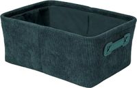 Merkloos Wenko Badmand Anela, opbergmand in corduroy design, 100% polyester, donkergroen, 27,6 x 12 x 20 cm