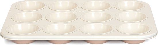 Patisse Ceramic Muffin Bakvorm - 12 Vaks - Staal - Beige/Koper