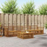 vidaXL - Bank loungeset - 4 zitplekken - Naturel - Massief Acacia Hout