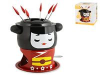 Home Dolly fondue-service, hout/metaal, zwart, 11 stuks