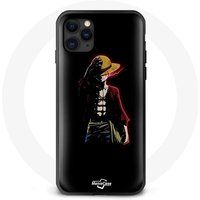 Maniacase Etui voor iPhone 13 Mini One Piece Manga Anime Luffy Zwarte Achtergrond