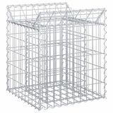 vidaXL Gabion verhoogd bed 50 x 50 x 60 cm gegalvaniseerd staal zilver