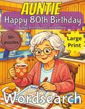 Happy 80th Birthday Auntie Word Search: 80th Birthday Gift Auntie