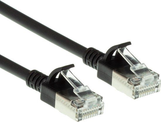 ACT CAT6a Slimline Patchkabel - 0.5m - Zwart