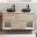 Hudson Reed Hoxton Meuble de lavabo suspendu 120cm Chêne clair avec étagère ouverte, éclairage LED et lavabo à poser rond Graphite