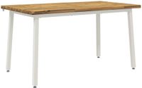 vidaXL Eettafel Massief Acaciahout Wit Rechthoekig 120 x 90 x 75 cm