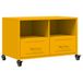VidaXL TV-meubel 68x39x43,5 cm staal mosterdgeel