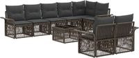 vidaXL Tuinbank - Set - 9 - st - Grijs - poly - rattan