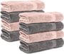 Komfortec 8x Handdoek 50x100 - 100% Katoen – Handdoekenset - Zacht - Antraciet&Roze