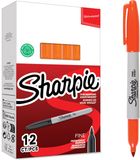 Sharpie marqueurs permanents | Pointe fine | encre orange | 12 pièces