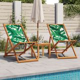 VidaXL 3214500 Tuinstoel Terras Eucalyptus, Polyester Groen