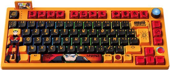 Konix Naruto 80389000009 Gamen RF-draadloos + Bluetooth Oranje AZERTY Toetsenbord