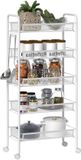 HOMCOM Utility Cart - Staal - 45x26,5x106cm - Wit