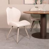 LABEL51 Chaise de salle à manger Silly - Naturel - Tissu Royal - Métal Taupe
