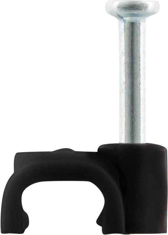 Q-Link Kabelclip plat 6 mm zwart; 20 stuks