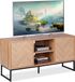 Merkloos tv meubel - retro - 60 x 120 x 38 cm - 2 deuren - lichtbruin-zwart