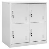 vidaXL Lockerkast 90x45x92,5 cm staal lichtgrijs