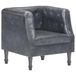VidaXL Fauteuil echt leer grijs