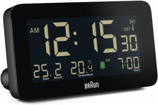 Braun BC10B-DCF - Wekker - Digitaal - Radiogestuurde tijdsaanduiding - Zwart