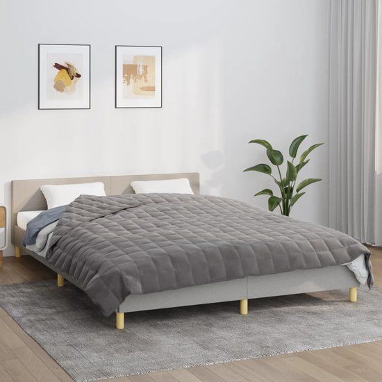 vidaXL Verzwaringsdeken - 220x240 cm - 15 kg - Grijs