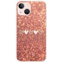 Apple iPhone 13 Mini Paillettes coeur bedrukt siliconen hoesje