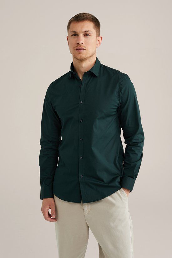 WE Fashion Heren Anti-odour slim fit overhemd met stretch