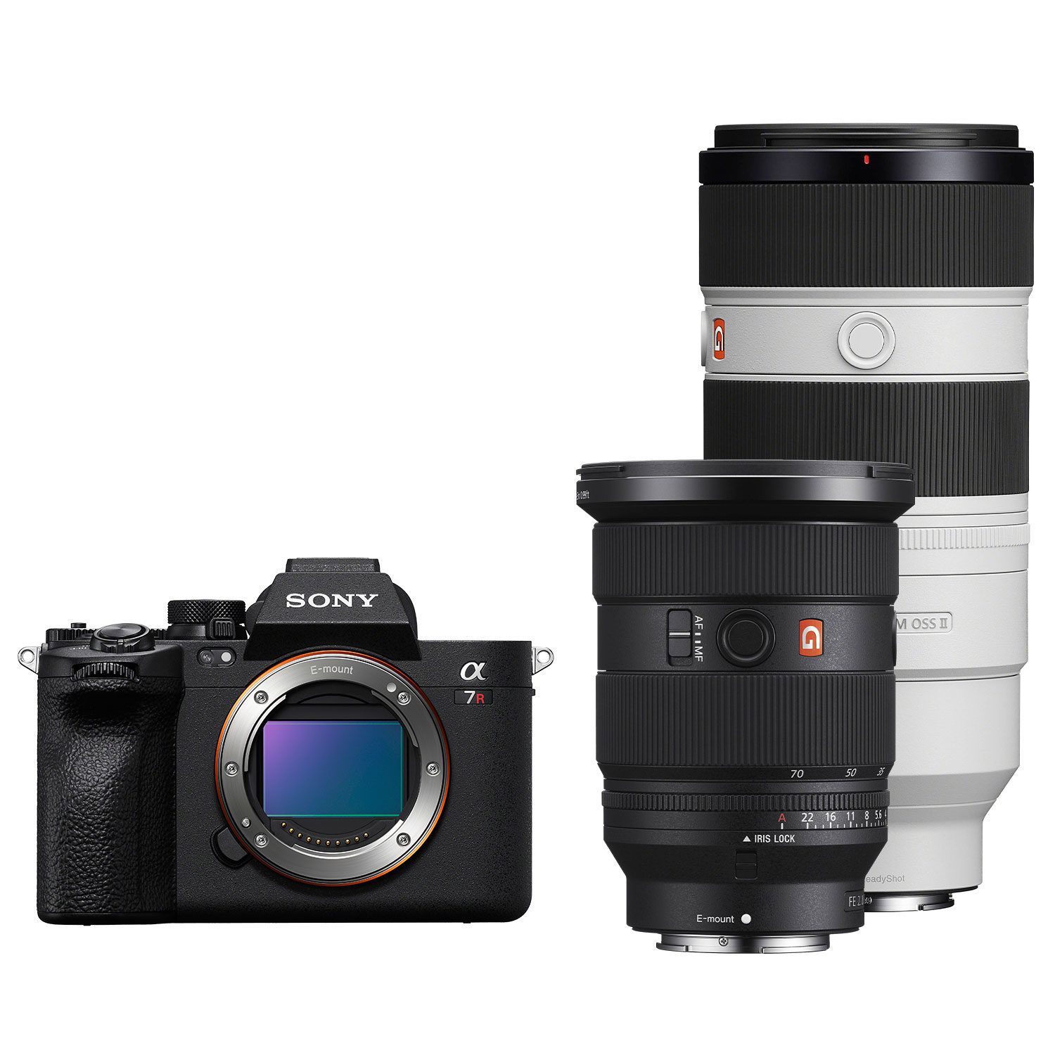 Sony Alpha A7R V systeemcamera + 24-70mm f/2.8 GM II + 70-200mm f/2.8 GM II