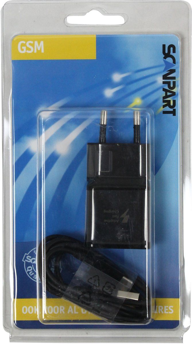 Scanpart Samsung Snellader USB-C 2000mA Zwart
