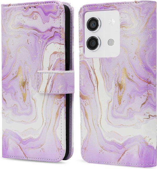iMoshion Book Case for Xiaomi Redmi Note 13 - Purple Marble - with Card Holder