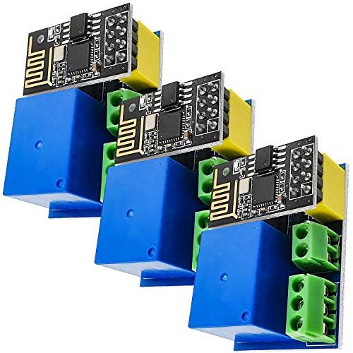 AZ Delivery 3 x ESP8266-01S Wlan WiFi-Module 5V met Relais-Adapter (opvolger van ESP01) compatibel met Arduino Inclusief E-Book!