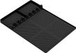 Famanu – Siliconen opbergmat voor barbecue-accessoires - antislip BBQ-onderlegger voor specerijen - flessen en grillgereedschap - hittebestendig en gemakkelijk te reinigen (zwart)