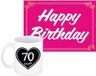 Bellatio Decorations Koffiemok 70 Jaar Vrouw Hartje Zwart Keramiek 300ml met Wenskaart