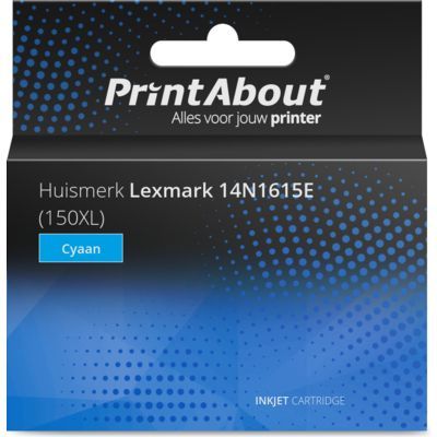 PrintAbout 14N1615E (150XL) Cyaan Inktcartridge | Compatibel met Lexmark