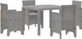 Jardin Set de table 5 pcs gris clair polypropylène