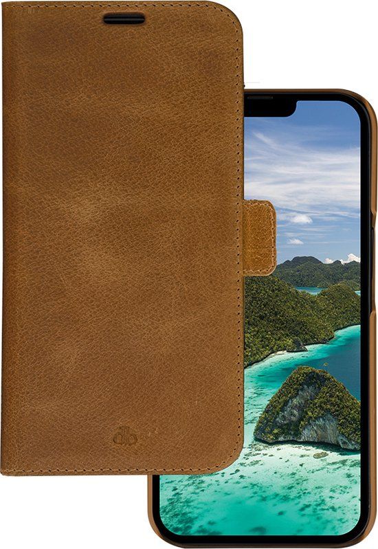 dbramante1928 iPhone 14 Plus Bookcase hoesje - Effen Cognac - Leer