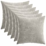 vidaXL Kussensloop Lichtgrijs 35 x 35 cm Chenille Stof 6 Stuks
