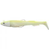 Berkley PowerBait Power Sardine; onkruidvrij zacht plastic kunstaas voor zoutwatervissers; geurende swimbait voor zeebaars; vissen vanaf de kant & boot met flitsende actie, 12cm, White Chartreuse