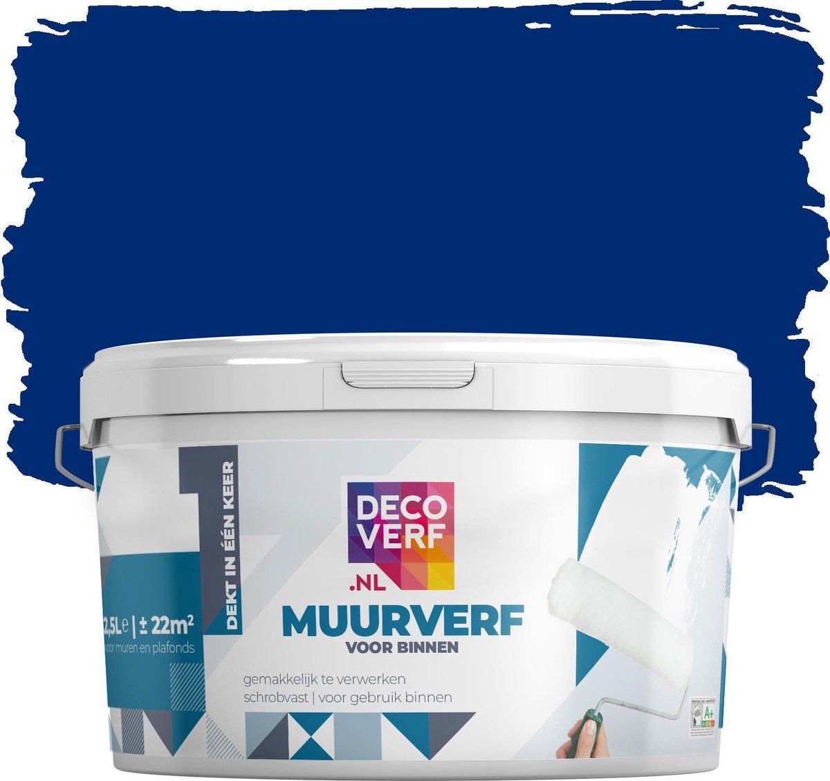 Decoverf.nl Decoverf muurverf mat Koningsblauw 2.5L | 8719743412866