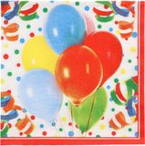Papstar 100 Servetten 3-laags 1/4 vouw 33 cm x 33 cm Lucky Balloons
