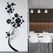 Fleurs Sticker Mural - 117x287 Cm - Noir