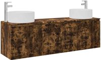 vidaXL Badkamerkastenset 3 st Gerookt eiken 161,5 x 44,5 x 80 cm