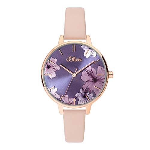 s.Oliver Dames Analoog Kwarts Horloge met Lederen Armband SO-3778-LQ